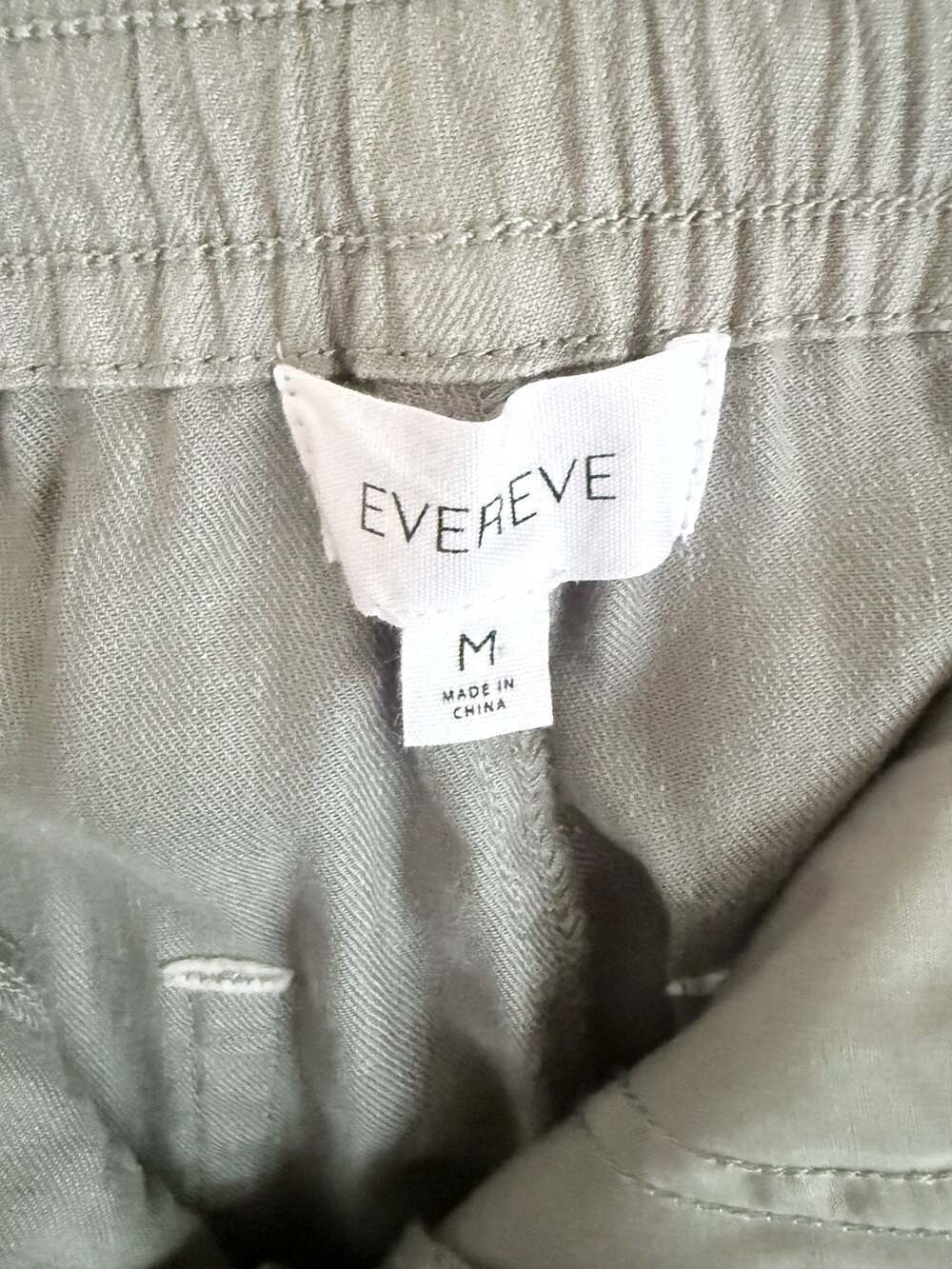 Evereve Sage Green Drawstring Wide Leg Pants Size M - Picture 7 of 8